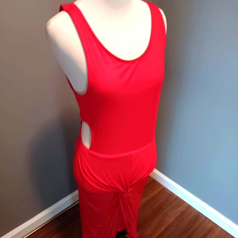 Red Sleeveless Cutout Dress